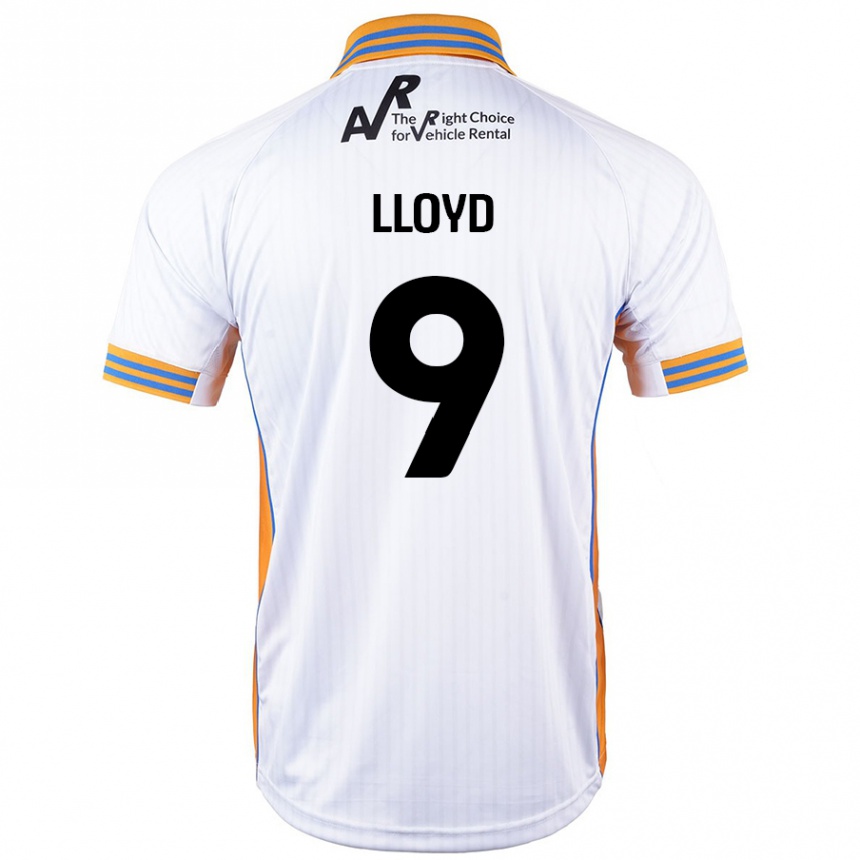 Kinder Fußball George Lloyd #9 Weiß Auswärtstrikot Trikot 2024/25 T-Shirt Luxemburg