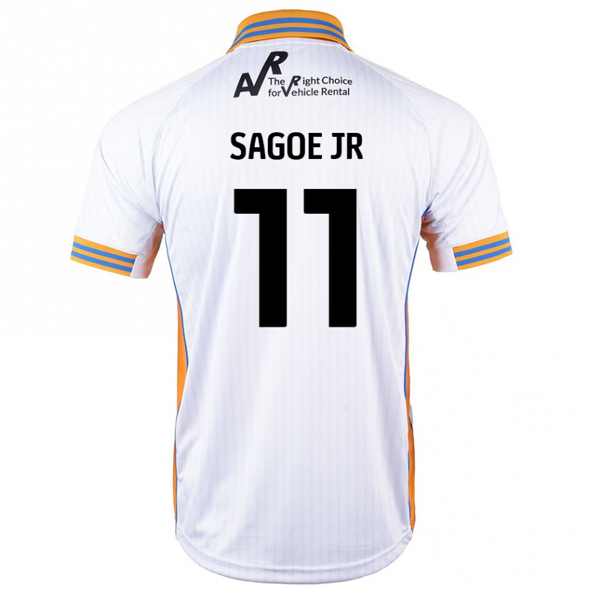 Kinder Fußball Charles Sagoe Jr #11 Weiß Auswärtstrikot Trikot 2024/25 T-Shirt Luxemburg