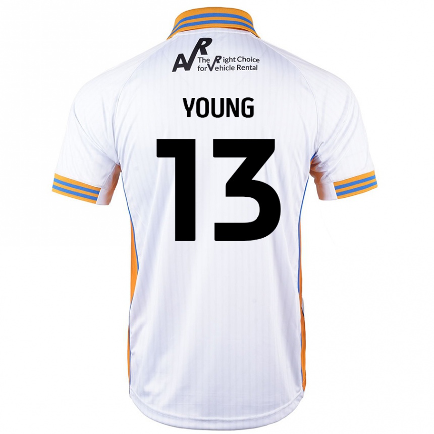 Kinder Fußball Joe Young #13 Weiß Auswärtstrikot Trikot 2024/25 T-Shirt Luxemburg