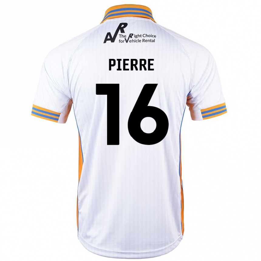 Kinder Fußball Aaron Pierre #16 Weiß Auswärtstrikot Trikot 2024/25 T-Shirt Luxemburg