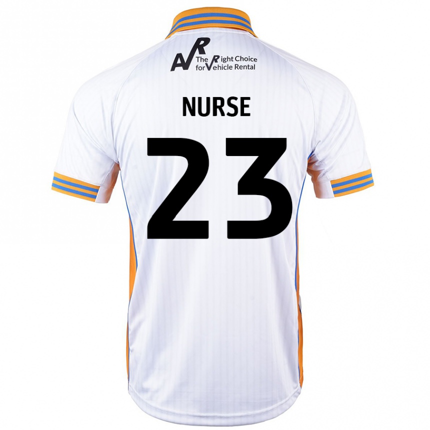 Kinder Fußball George Nurse #23 Weiß Auswärtstrikot Trikot 2024/25 T-Shirt Luxemburg