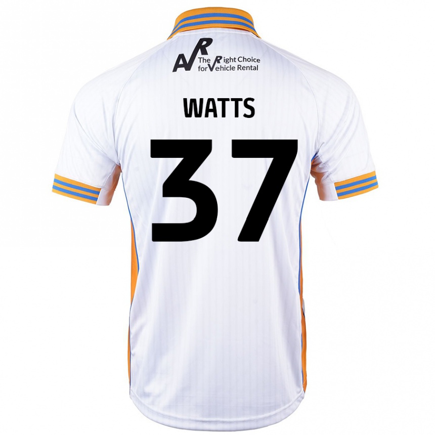 Kinder Fußball Harvey Watts #37 Weiß Auswärtstrikot Trikot 2024/25 T-Shirt Luxemburg