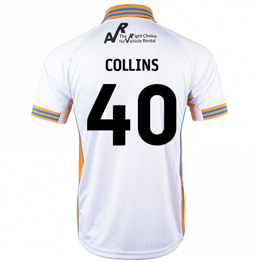 Kinder Fußball Jude Collins #40 Weiß Auswärtstrikot Trikot 2024/25 T-Shirt Luxemburg