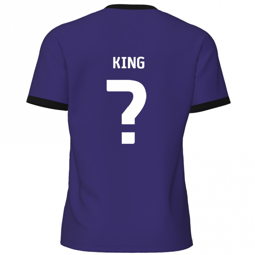 Kinder Fußball Eli King #0 Lila Auswärtstrikot Trikot 2024/25 T-Shirt Luxemburg