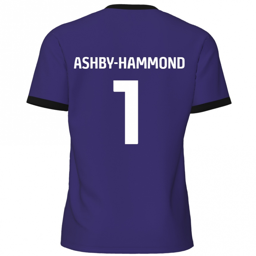 Kinder Fußball Taye Ashby-Hammond #1 Lila Auswärtstrikot Trikot 2024/25 T-Shirt Luxemburg