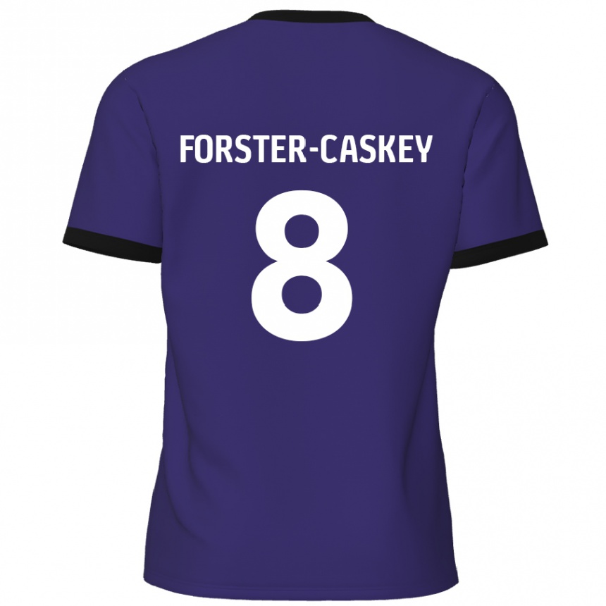 Kinder Fußball Jake Forster-Caskey #8 Lila Auswärtstrikot Trikot 2024/25 T-Shirt Luxemburg