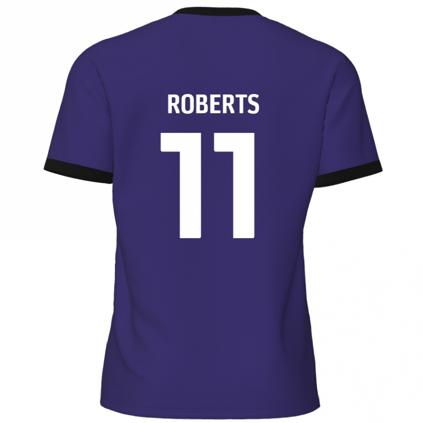 Kinder Fußball Jordan Roberts #11 Lila Auswärtstrikot Trikot 2024/25 T-Shirt Luxemburg