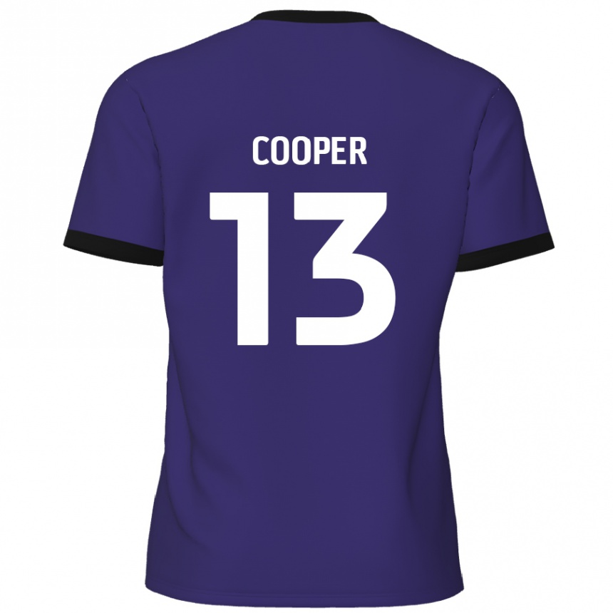 Kinder Fußball Murphy Cooper #13 Lila Auswärtstrikot Trikot 2024/25 T-Shirt Luxemburg