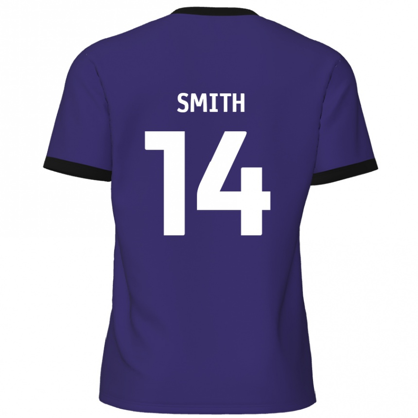 Kinder Fußball Kane Smith #14 Lila Auswärtstrikot Trikot 2024/25 T-Shirt Luxemburg