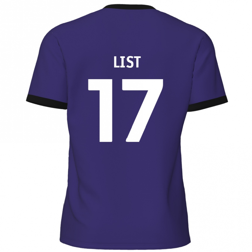 Kinder Fußball Elliott List #17 Lila Auswärtstrikot Trikot 2024/25 T-Shirt Luxemburg