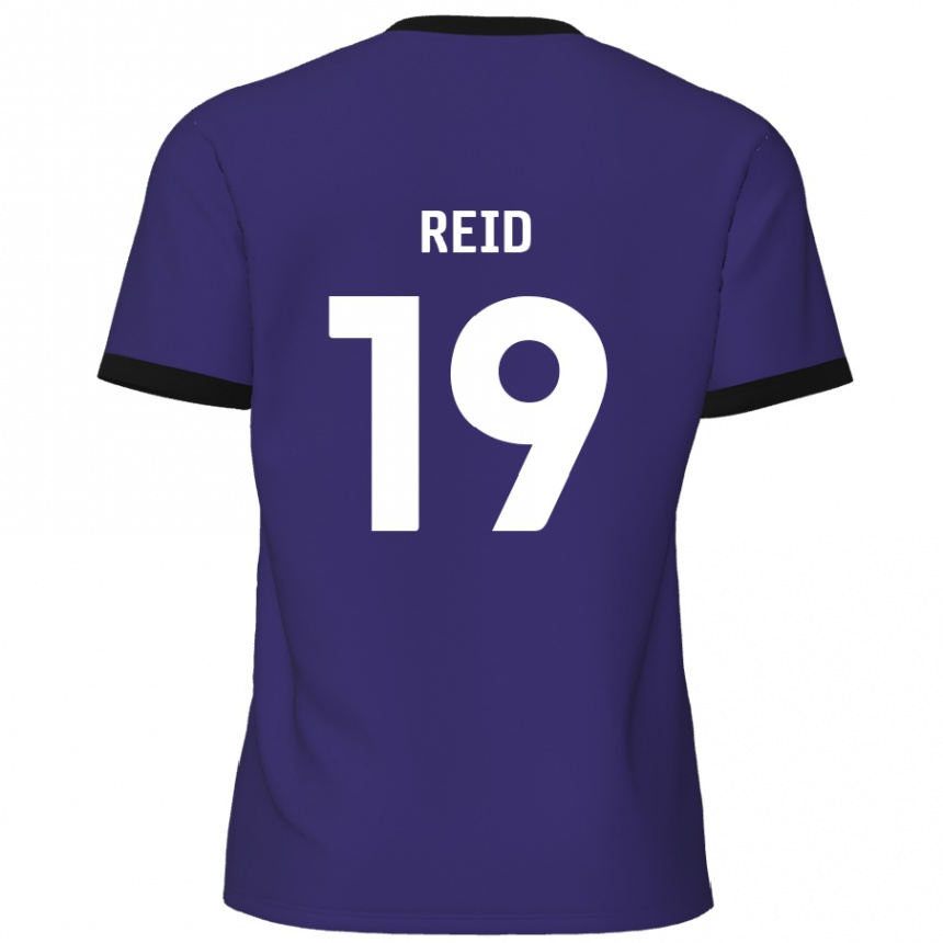 Kinder Fußball Jamie Reid #19 Lila Auswärtstrikot Trikot 2024/25 T-Shirt Luxemburg