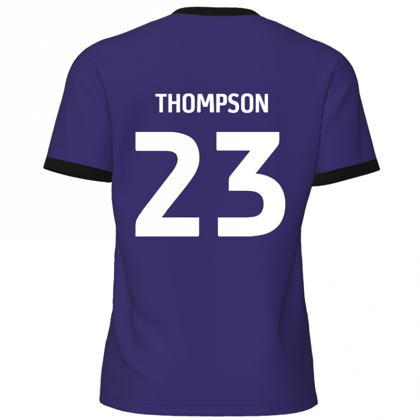 Kinder Fußball Louis Thompson #23 Lila Auswärtstrikot Trikot 2024/25 T-Shirt Luxemburg