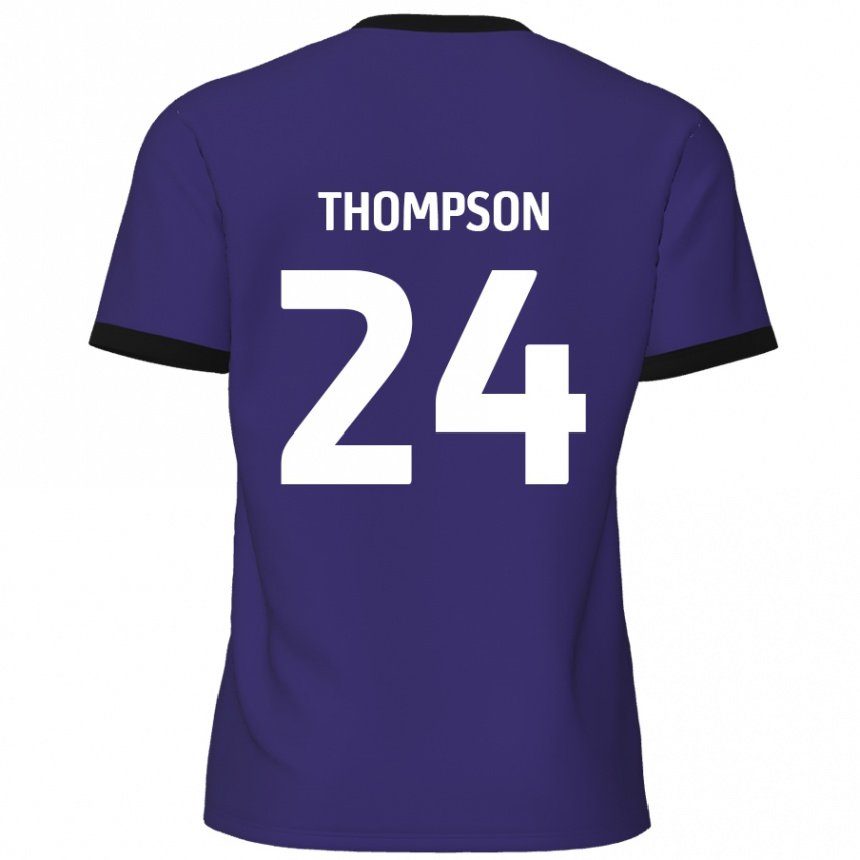 Kinder Fußball Ben Thompson #24 Lila Auswärtstrikot Trikot 2024/25 T-Shirt Luxemburg