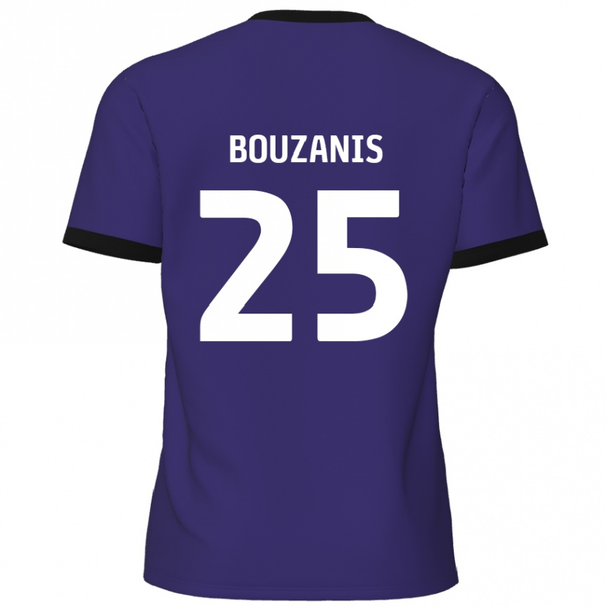 Kinder Fußball Dean Bouzanis #25 Lila Auswärtstrikot Trikot 2024/25 T-Shirt Luxemburg