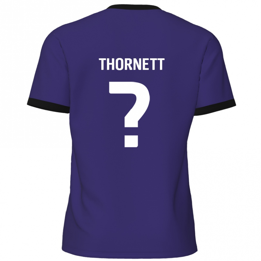 Kinder Fußball Alfie Thornett #0 Lila Auswärtstrikot Trikot 2024/25 T-Shirt Luxemburg