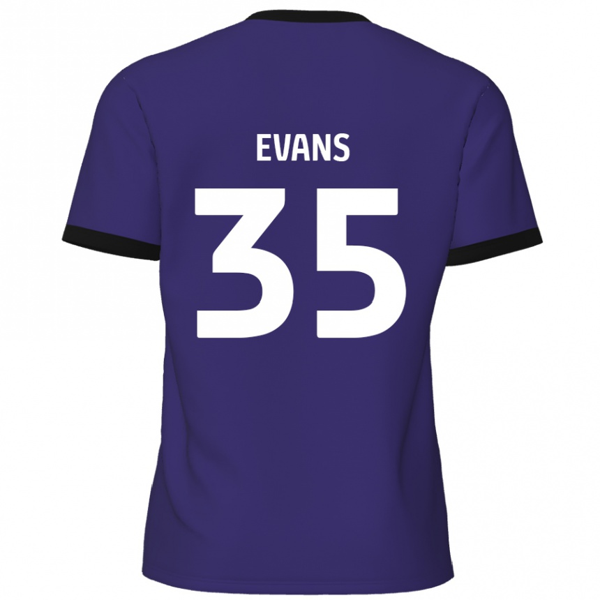 Kinder Fußball Makise Evans #35 Lila Auswärtstrikot Trikot 2024/25 T-Shirt Luxemburg