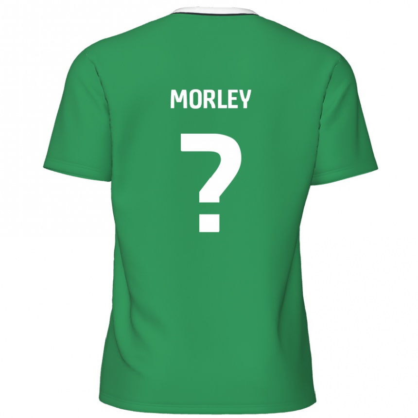 Kinder Fußball Aaron Morley #0 Grün Weiße Streifen Auswärtstrikot Trikot 2024/25 T-Shirt Luxemburg