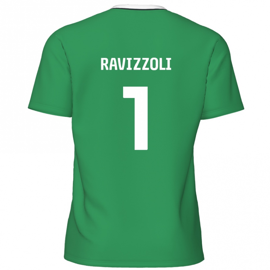 Kinder Fußball Franco Ravizzoli #1 Grün Weiße Streifen Auswärtstrikot Trikot 2024/25 T-Shirt Luxemburg