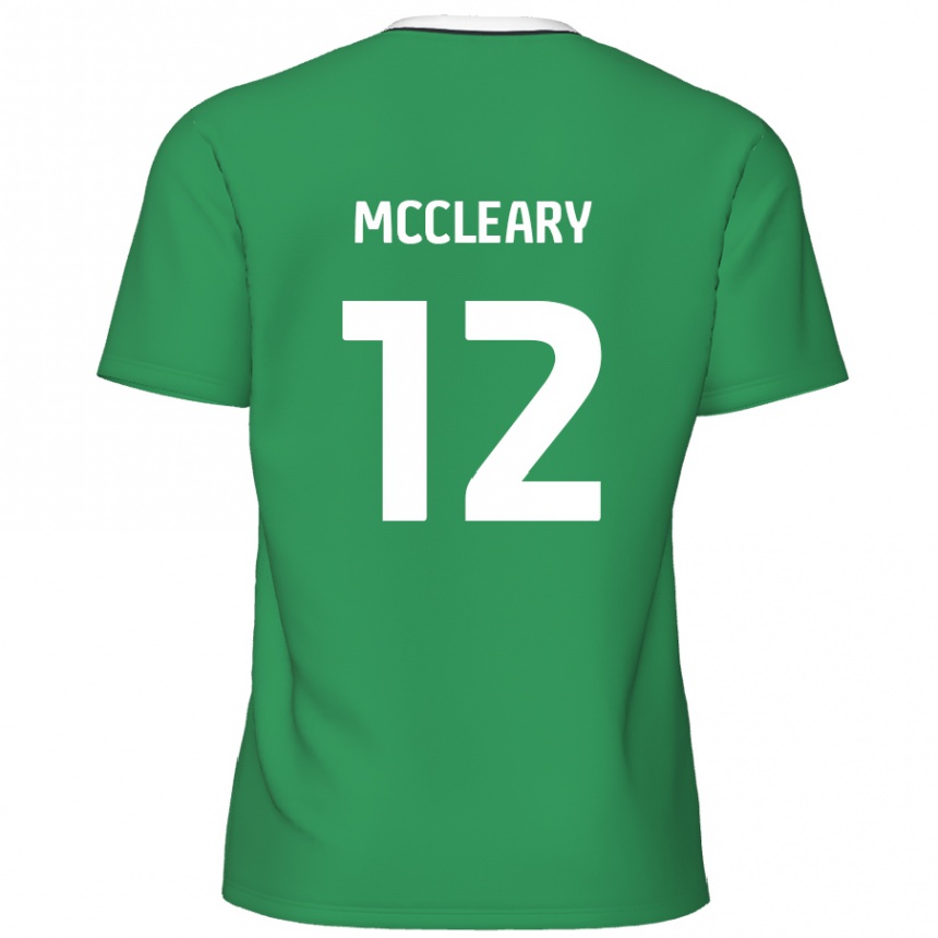 Kinder Fußball Garath Mccleary #12 Grün Weiße Streifen Auswärtstrikot Trikot 2024/25 T-Shirt Luxemburg