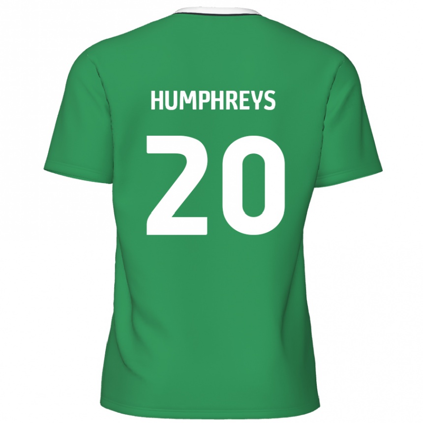 Kinder Fußball Cameron Humphreys #20 Grün Weiße Streifen Auswärtstrikot Trikot 2024/25 T-Shirt Luxemburg