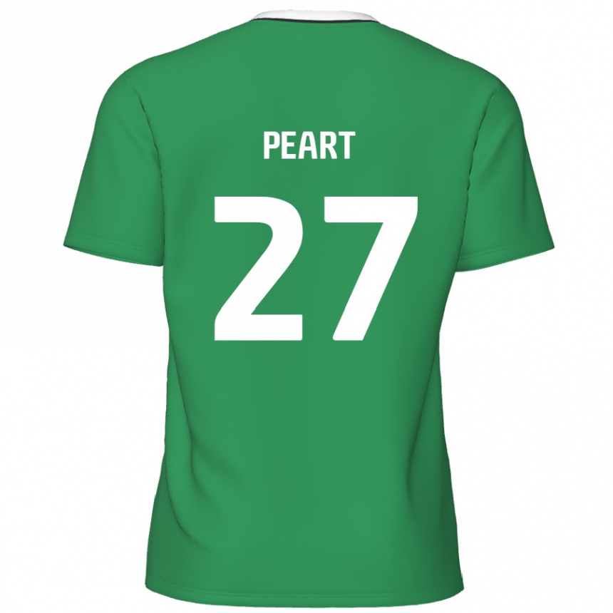 Kinder Fußball Brody Peart #27 Grün Weiße Streifen Auswärtstrikot Trikot 2024/25 T-Shirt Luxemburg