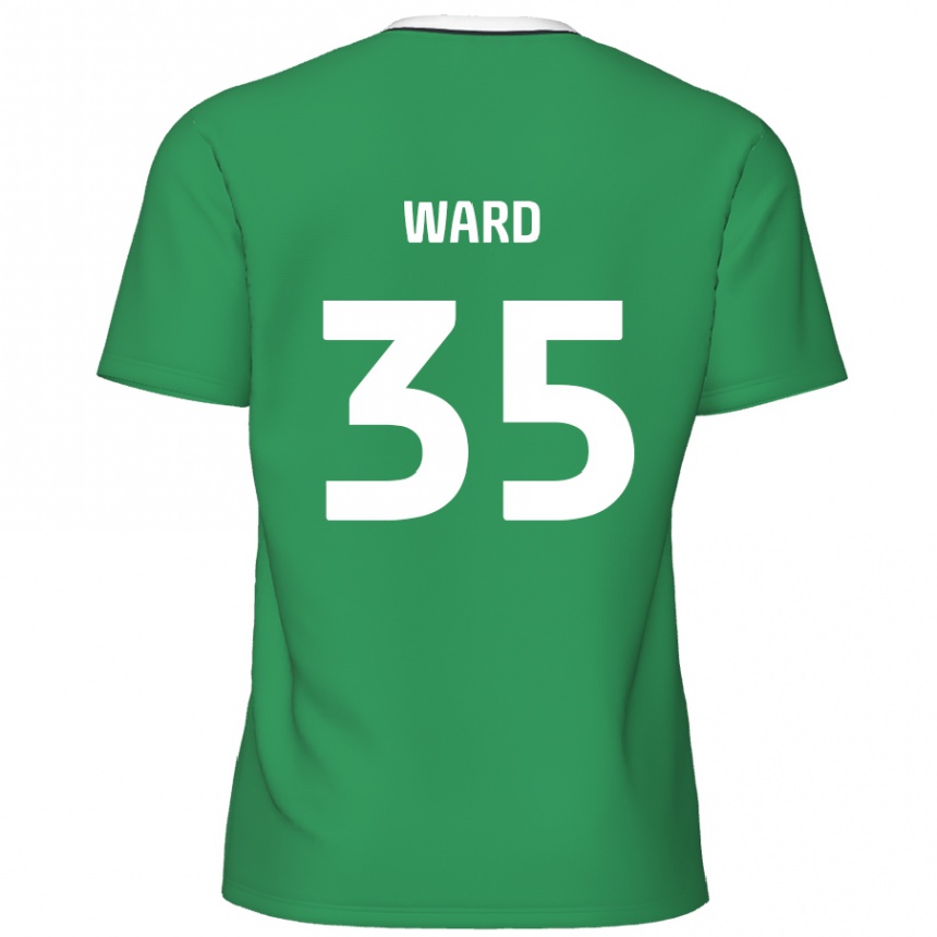 Kinder Fußball Christie Ward #35 Grün Weiße Streifen Auswärtstrikot Trikot 2024/25 T-Shirt Luxemburg