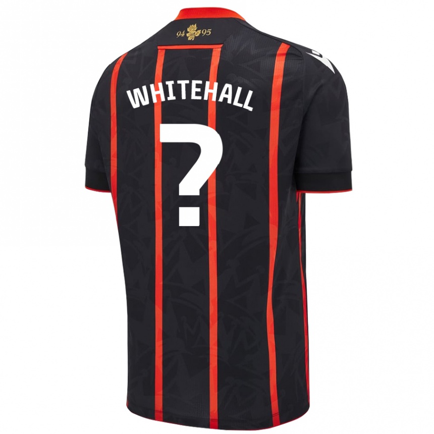 Kinder Fußball Isaac Whitehall #0 Schwarz Rot Auswärtstrikot Trikot 2024/25 T-Shirt Luxemburg