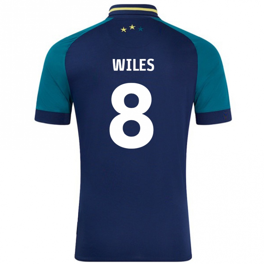 Kinder Fußball Ben Wiles #8 Marine Dunkelgrün Auswärtstrikot Trikot 2024/25 T-Shirt Luxemburg