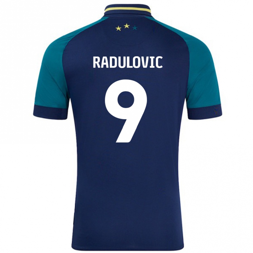 Kinder Fußball Bojan Radulovic #9 Marine Dunkelgrün Auswärtstrikot Trikot 2024/25 T-Shirt Luxemburg