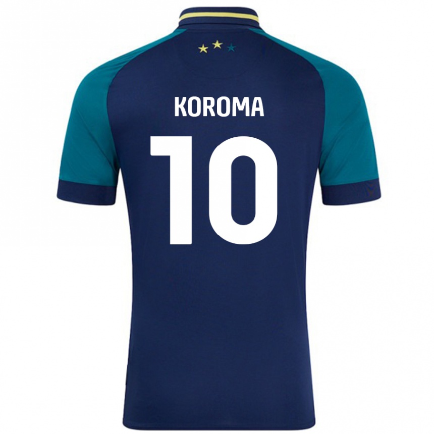 Kinder Fußball Josh Koroma #10 Marine Dunkelgrün Auswärtstrikot Trikot 2024/25 T-Shirt Luxemburg