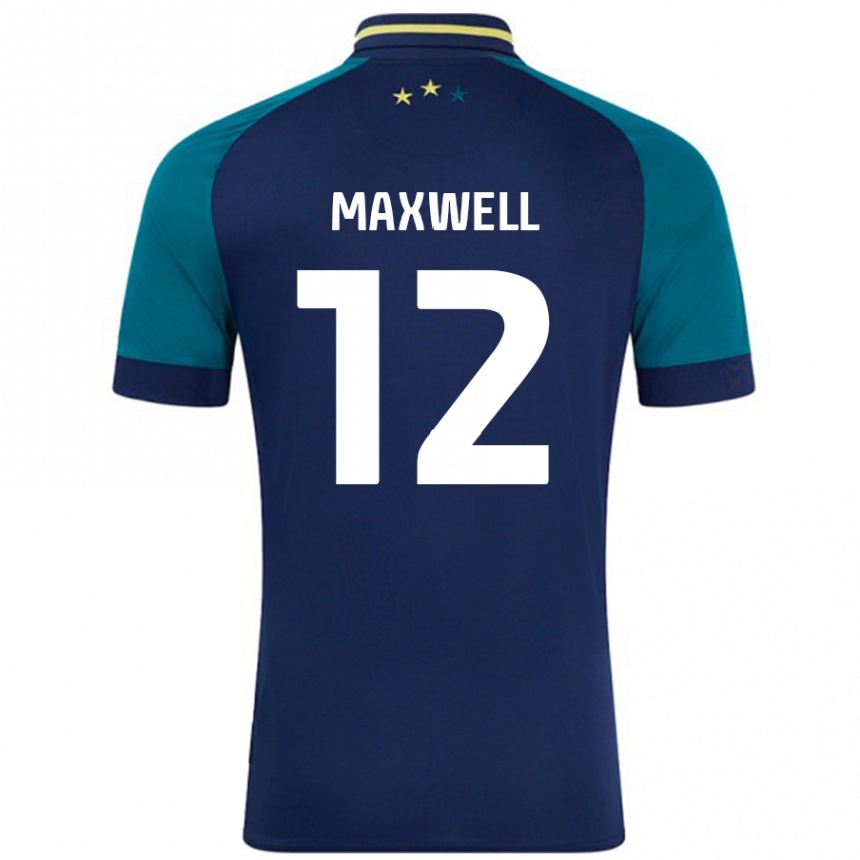 Kinder Fußball Chris Maxwell #12 Marine Dunkelgrün Auswärtstrikot Trikot 2024/25 T-Shirt Luxemburg