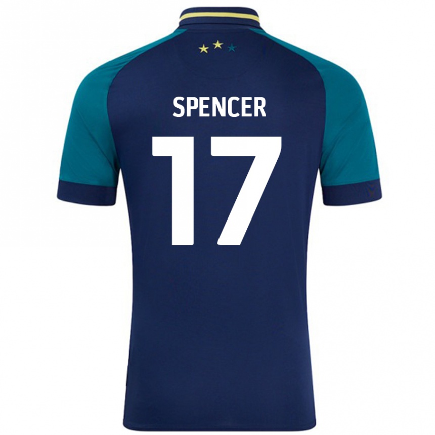 Kinder Fußball Brodie Spencer #17 Marine Dunkelgrün Auswärtstrikot Trikot 2024/25 T-Shirt Luxemburg