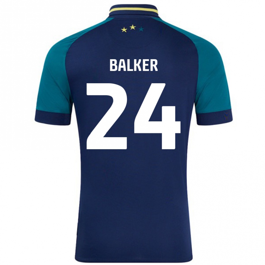 Kinder Fußball Radinio Balker #24 Marine Dunkelgrün Auswärtstrikot Trikot 2024/25 T-Shirt Luxemburg