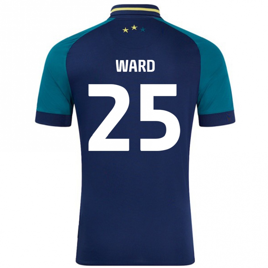 Kinder Fußball Danny Ward #25 Marine Dunkelgrün Auswärtstrikot Trikot 2024/25 T-Shirt Luxemburg