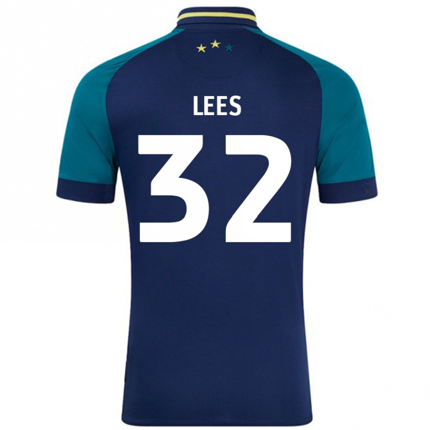 Kinder Fußball Tom Lees #32 Marine Dunkelgrün Auswärtstrikot Trikot 2024/25 T-Shirt Luxemburg