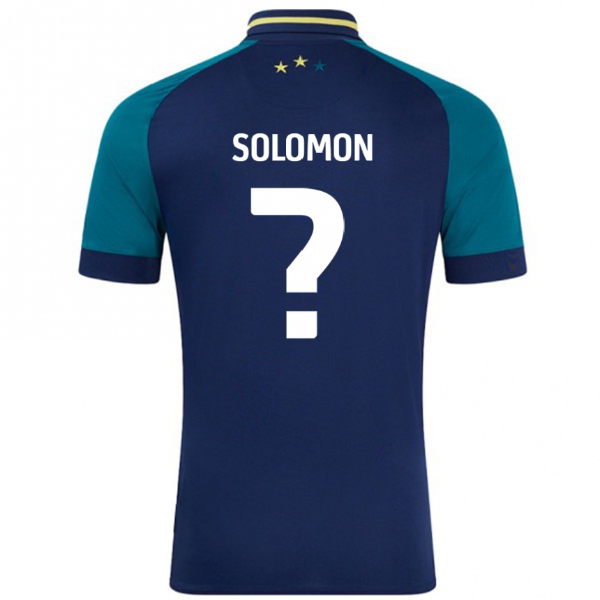 Kinder Fußball Eko Solomon #0 Marine Dunkelgrün Auswärtstrikot Trikot 2024/25 T-Shirt Luxemburg