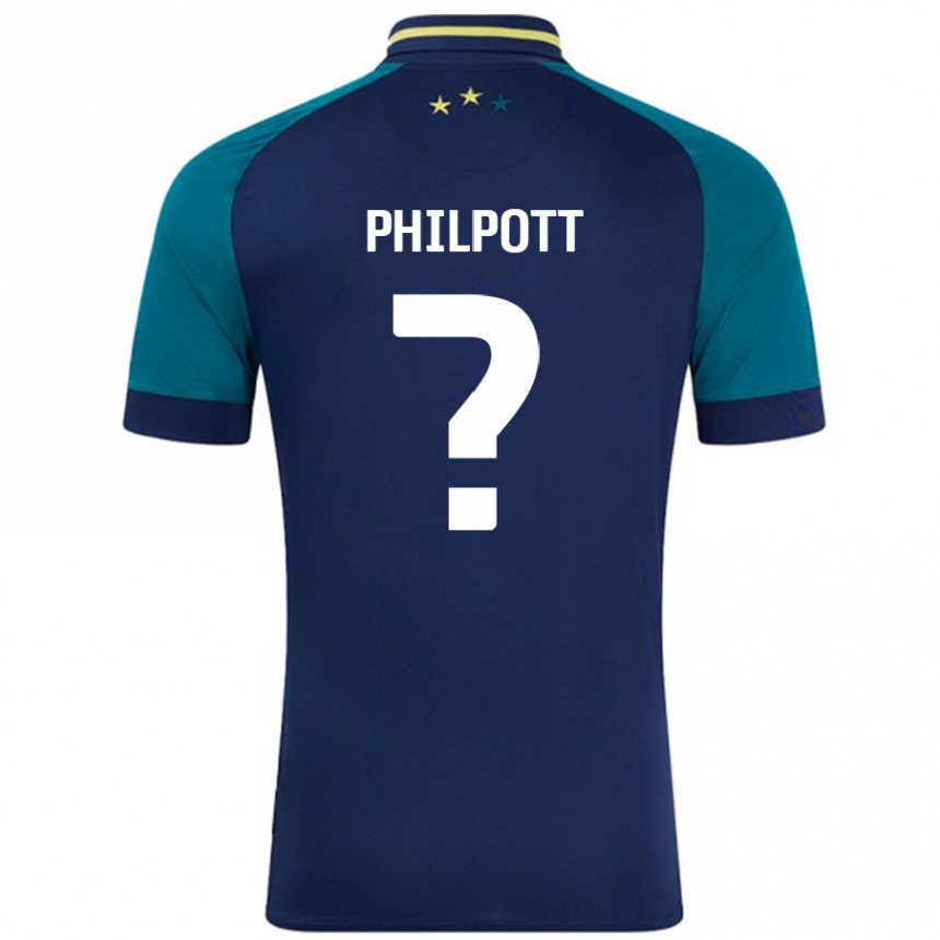 Kinder Fußball Cian Philpott #0 Marine Dunkelgrün Auswärtstrikot Trikot 2024/25 T-Shirt Luxemburg