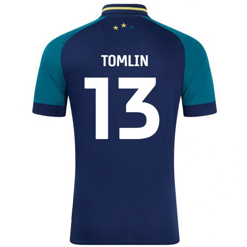 Kinder Fußball Phoebe Tomlin #13 Marine Dunkelgrün Auswärtstrikot Trikot 2024/25 T-Shirt Luxemburg