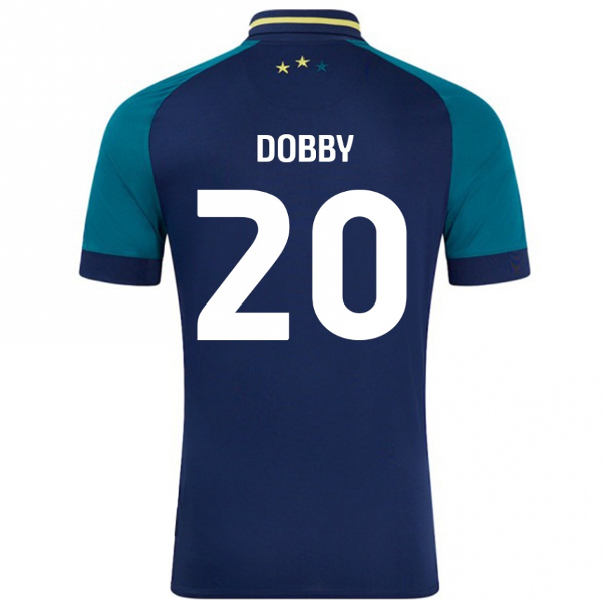 Kinder Fußball Sarah Dobby #20 Marine Dunkelgrün Auswärtstrikot Trikot 2024/25 T-Shirt Luxemburg