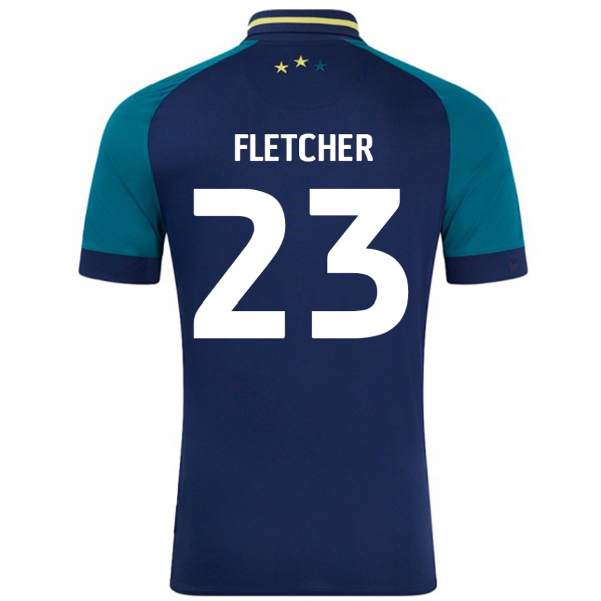 Kinder Fußball Serena Fletcher #23 Marine Dunkelgrün Auswärtstrikot Trikot 2024/25 T-Shirt Luxemburg