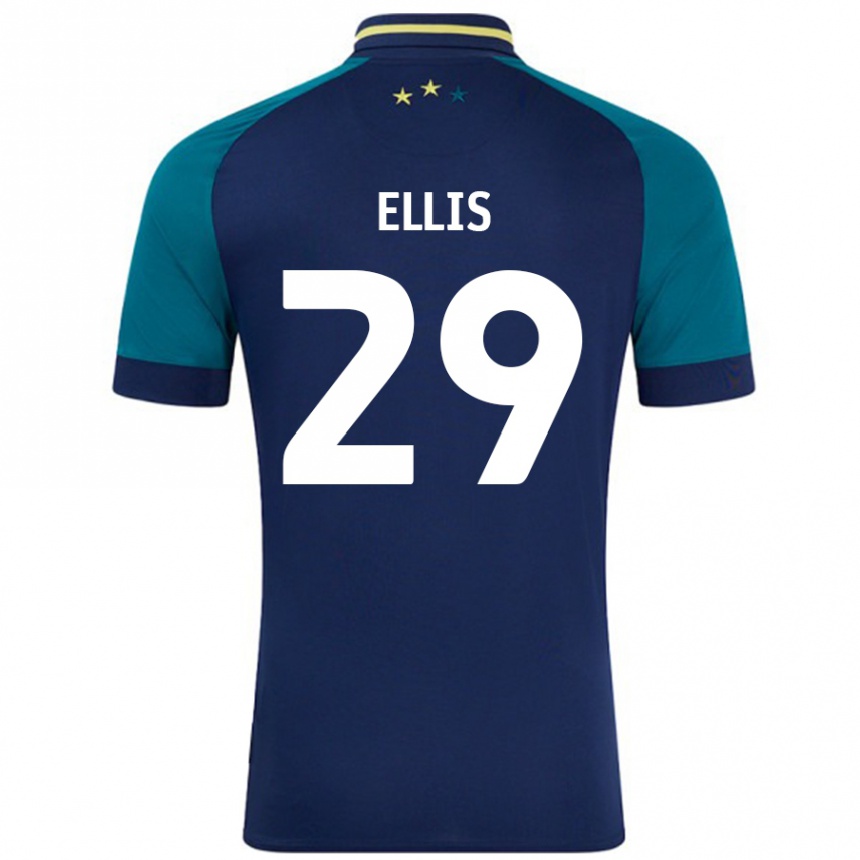 Kinder Fußball Molly Ellis #29 Marine Dunkelgrün Auswärtstrikot Trikot 2024/25 T-Shirt Luxemburg