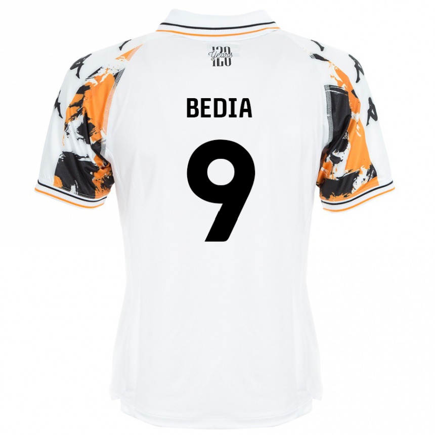 Kinder Fußball Chris Bedia #9 Weiß Auswärtstrikot Trikot 2024/25 T-Shirt Luxemburg