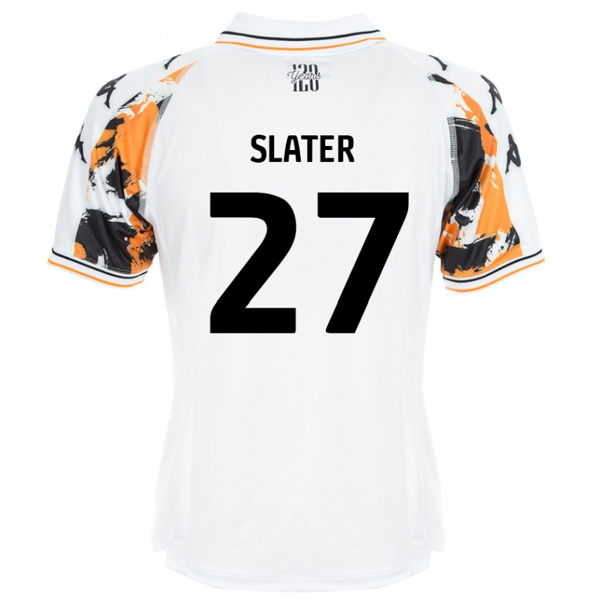 Kinder Fußball Regan Slater #27 Weiß Auswärtstrikot Trikot 2024/25 T-Shirt Luxemburg