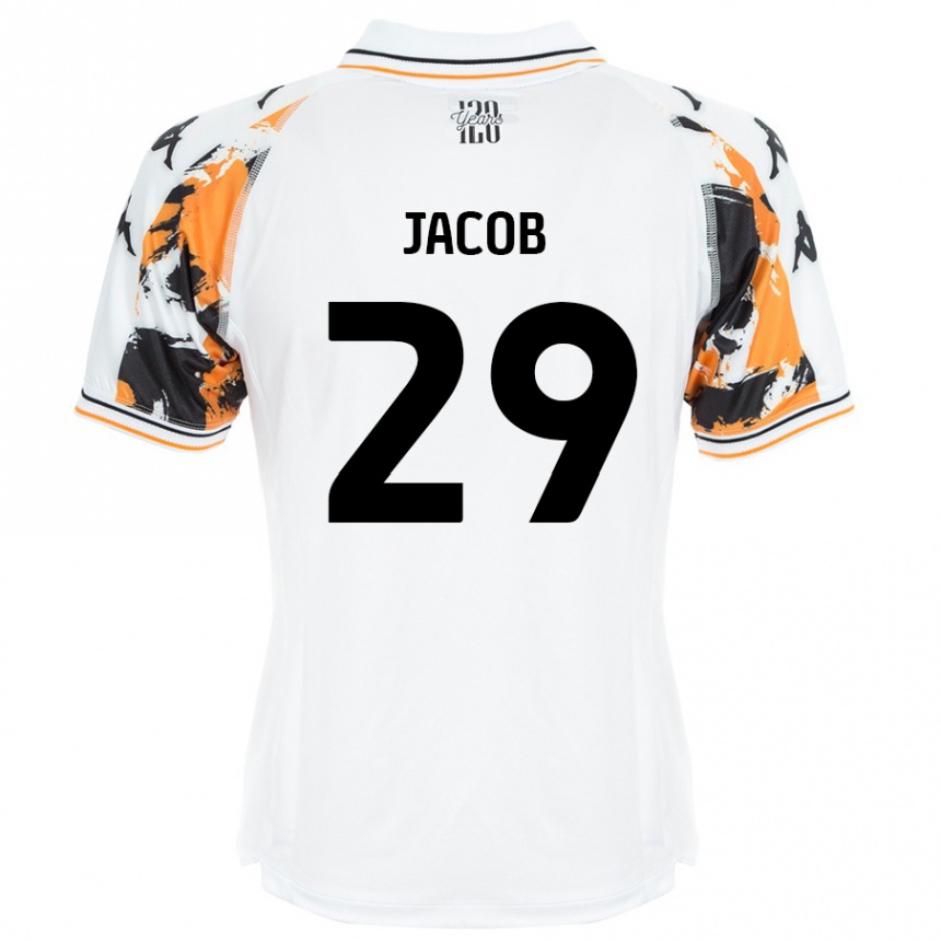 Kinder Fußball Matty Jacob #29 Weiß Auswärtstrikot Trikot 2024/25 T-Shirt Luxemburg