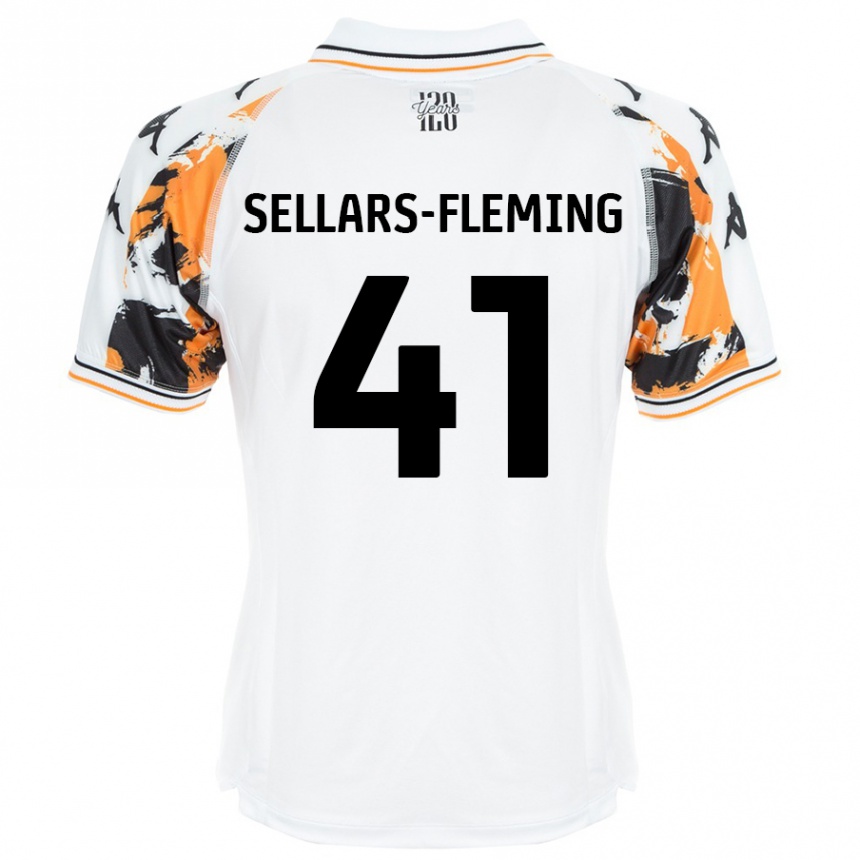 Kinder Fußball Tyrell Sellars-Fleming #41 Weiß Auswärtstrikot Trikot 2024/25 T-Shirt Luxemburg