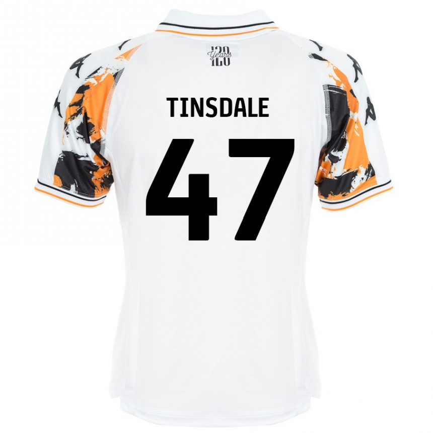 Kinder Fußball Nathan Tinsdale #47 Weiß Auswärtstrikot Trikot 2024/25 T-Shirt Luxemburg