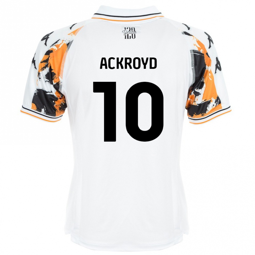 Kinder Fußball Rachael Ackroyd #10 Weiß Auswärtstrikot Trikot 2024/25 T-Shirt Luxemburg