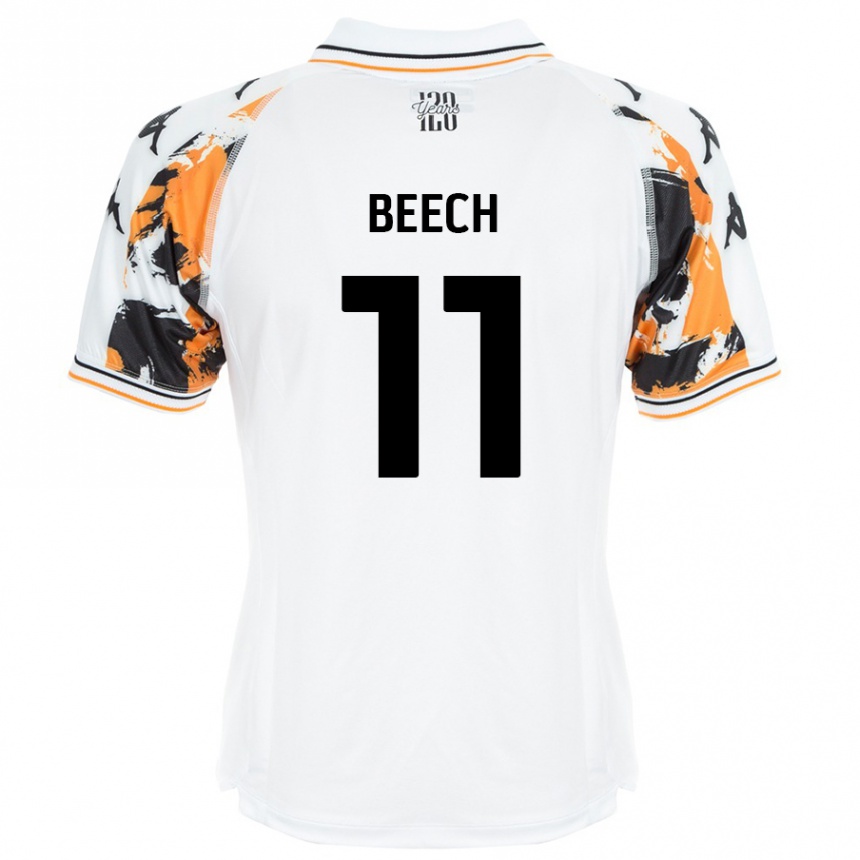 Kinder Fußball Rebecca Beech #11 Weiß Auswärtstrikot Trikot 2024/25 T-Shirt Luxemburg