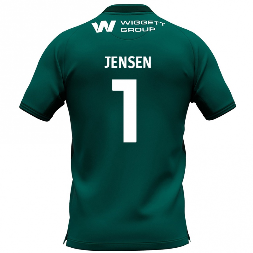 Kinder Fußball Lukas Jensen #1 Grün Auswärtstrikot Trikot 2024/25 T-Shirt Luxemburg