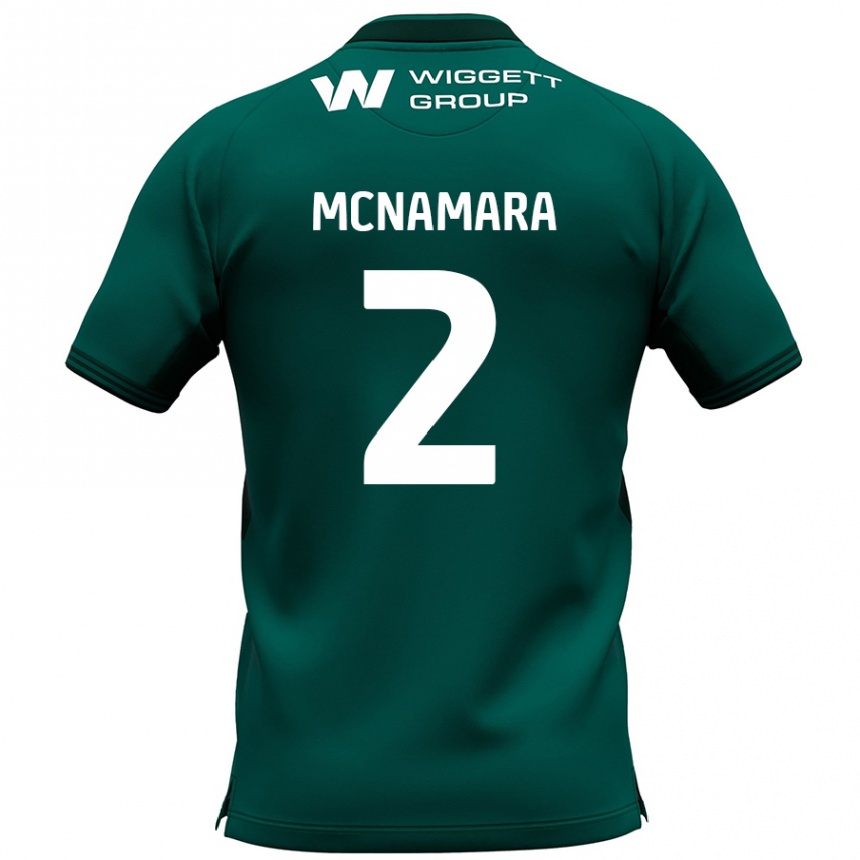 Kinder Fußball Danny Mcnamara #2 Grün Auswärtstrikot Trikot 2024/25 T-Shirt Luxemburg